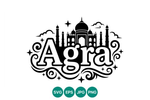 Agra Taj Mahal Decorative Serif Graphics