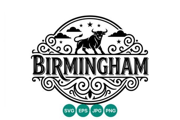 Birmingham Bull Decorative Typography Graphics