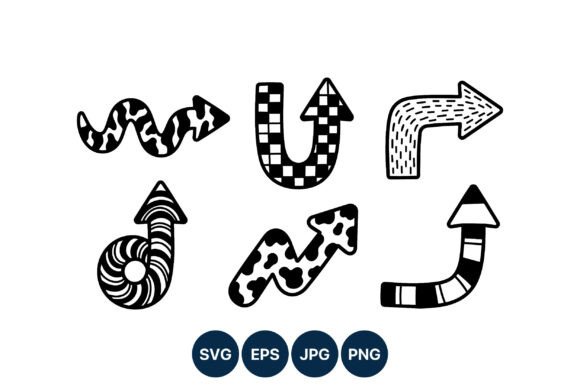 Black White Decorative Arrows Vector Graphics