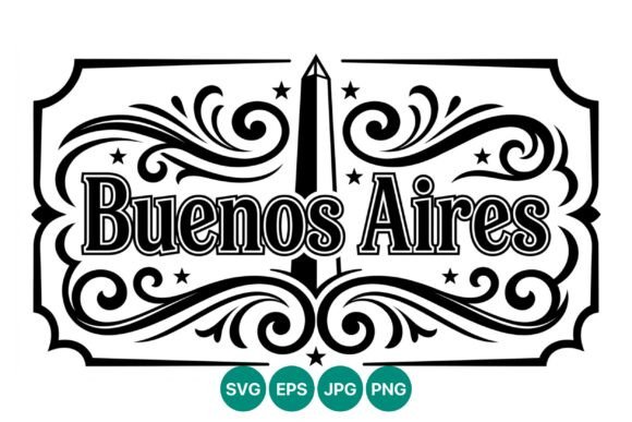 Buenos Aires Decorative Text Vector Art Graphics