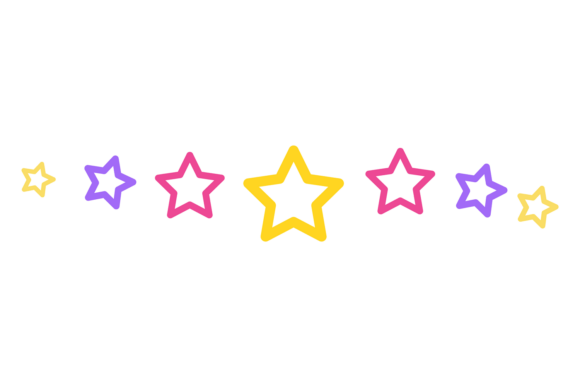 Color Decorative Stars. Festive Party Graphics