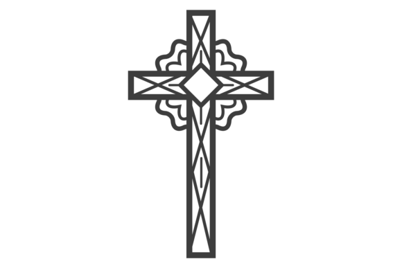 Crucifix Line Icon: Graphics for Religious Crafting