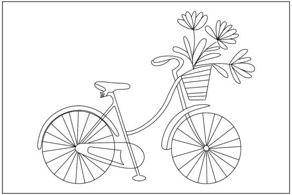 Decorative Bicycle Line Art Graphics