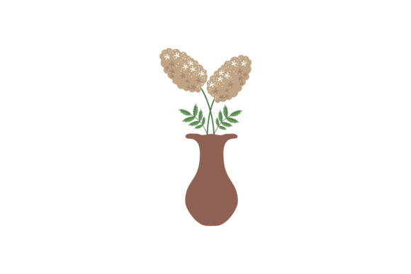Decorative Cotton Flower Plant Design Graphics