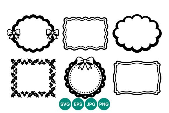 Decorative Frames with Bows and Holly