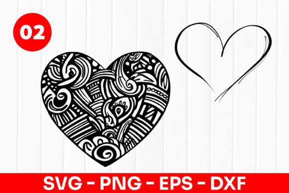 Decorative Heart Line Art Love SVG PNG: Graphics for Creative Design
