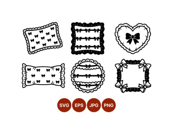 Decorative Pillows with Bows Vector