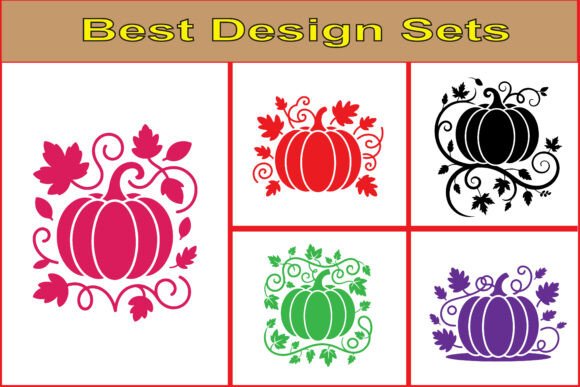 Decorative Pumpkin Autumn Floral Design Graphics