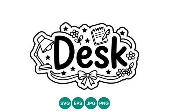 Desk Decorative Lettering Lamp Flowers Graphics