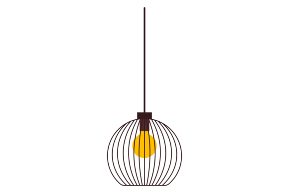 Hanging Light in Decorative Lampshade. M