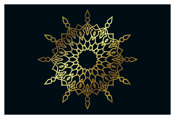 Islamic Mandala Luxury Golden Decorative Graphics for Editorial Use
