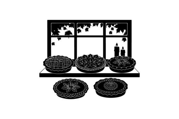 Silhouette of Decorative Plates on a She – Graphics and Illustrations